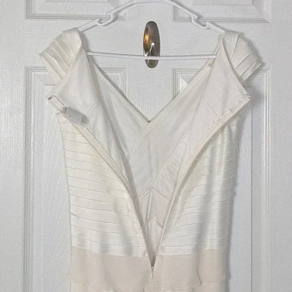 Vintage 100% Silk Tadashi Ivory Pintuck Top Ruffle Tiered Wedding Dress US 4